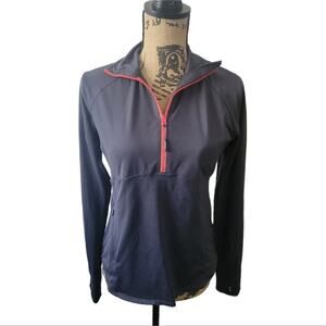 XS Athleta gray & pink pullover half zip athletic track jacket